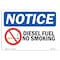 Signmission OSHA Notice Sign, 7" Height, 10" Width, Rigid Plastic, NOTICE Diesel Fuel No Smoking Sign, Landscape OS-NS-P-710-L-15406 - alternate 1